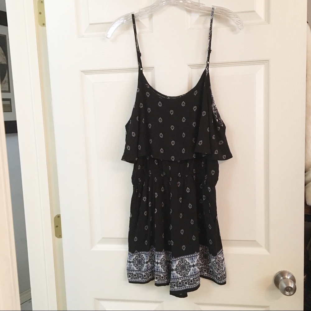 Iris Black Flowy Romper